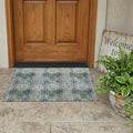 2' X 3' Purple and Green Floral Medallion Washable Non Skid Indoor Outdoor Area Rug