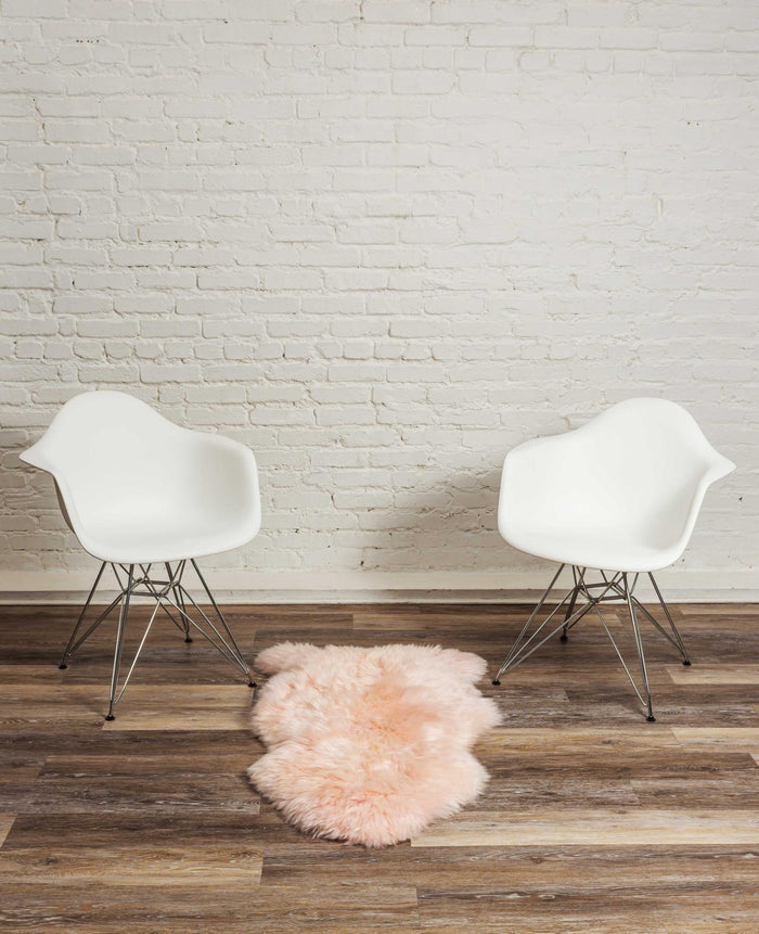 2' X 3' Rose New Zealand Natural Shearling Sheepskin Rug