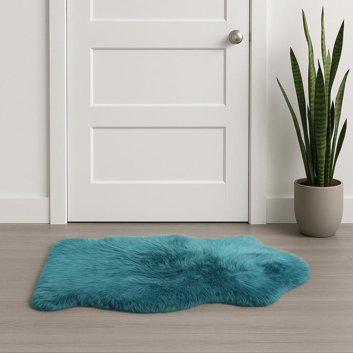 2' X 3' Steel Blue Shag Area Rug