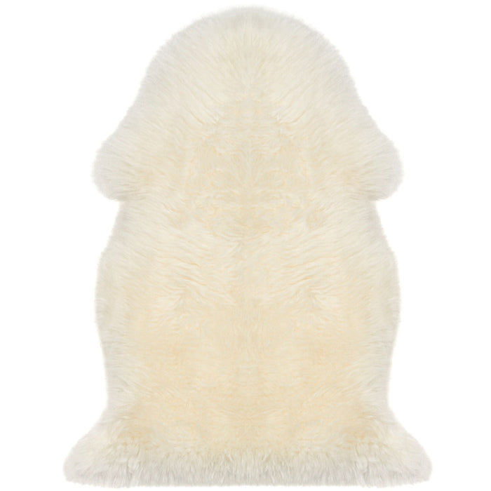 2' X 3' White Natural New Zealand Sheepskin Wool Area Rug