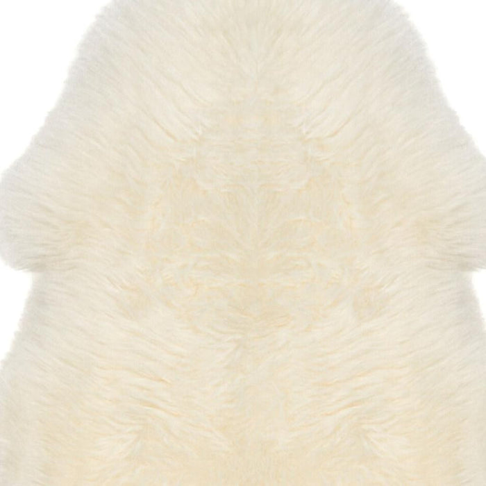2' X 3' White Natural New Zealand Sheepskin Wool Area Rug