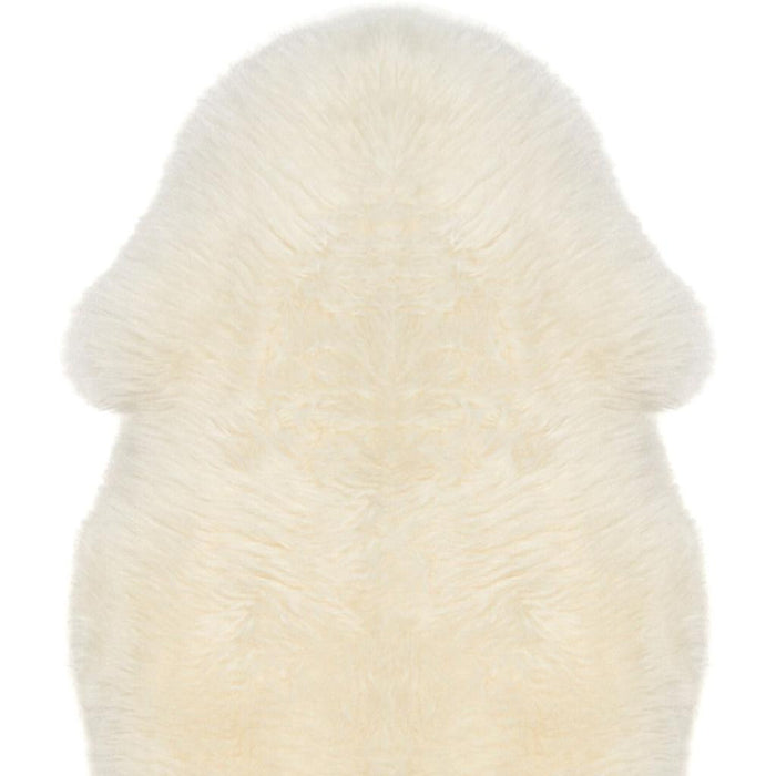 2' X 3' White Natural New Zealand Sheepskin Wool Area Rug