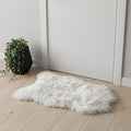 2' X 3' White Natural Wool Long-Haired Sheepskin Area Rug