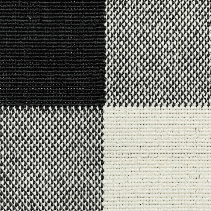 2' X 4' Black And Ivory Indoor Outdoor Area Rug