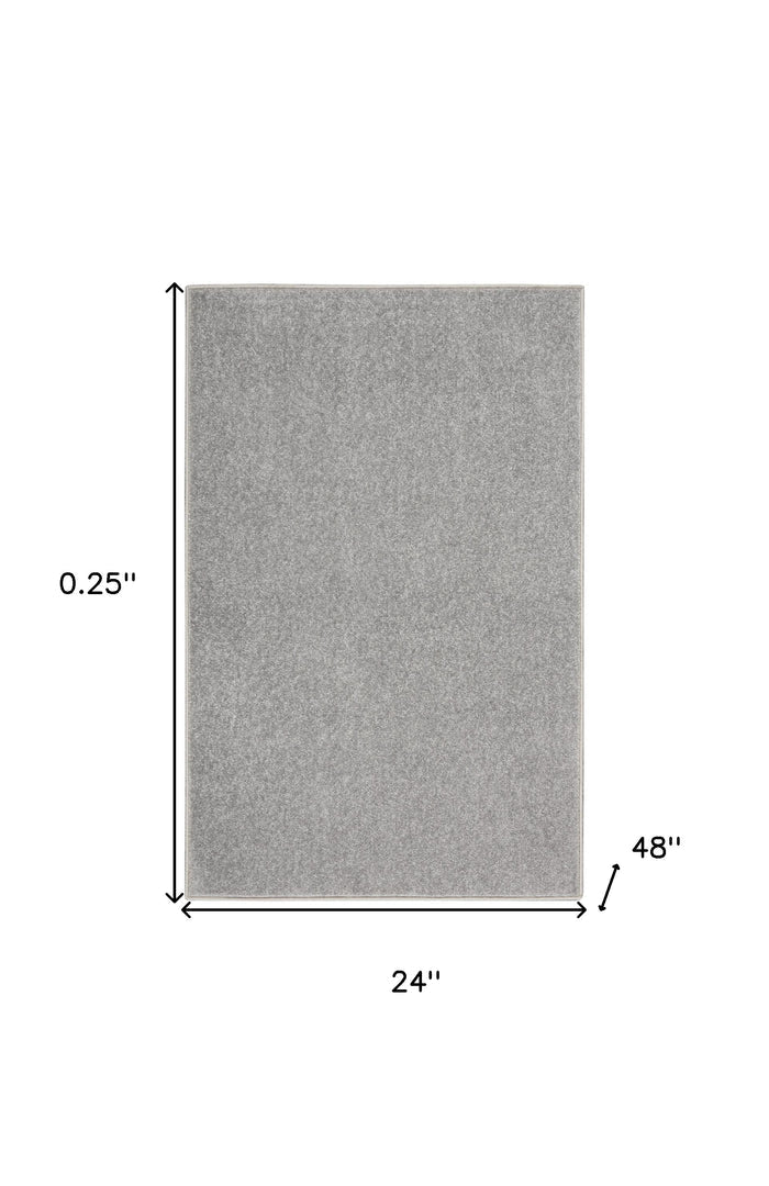 2' X 4' Gray Indoor Outdoor Area Rug