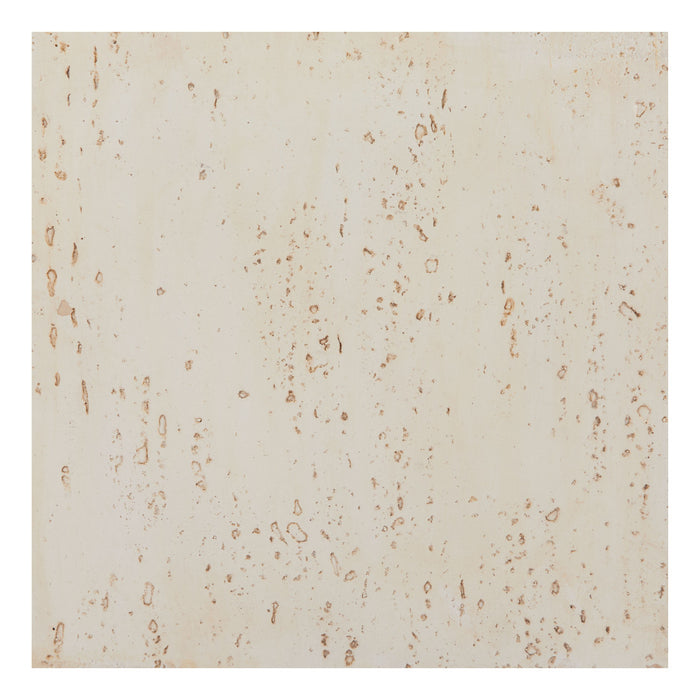 20" Beige Faux Stone Square End Table