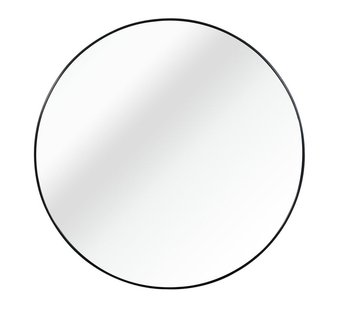 20" Black Aluminum Round Framed Bathroom Vanity Mirror