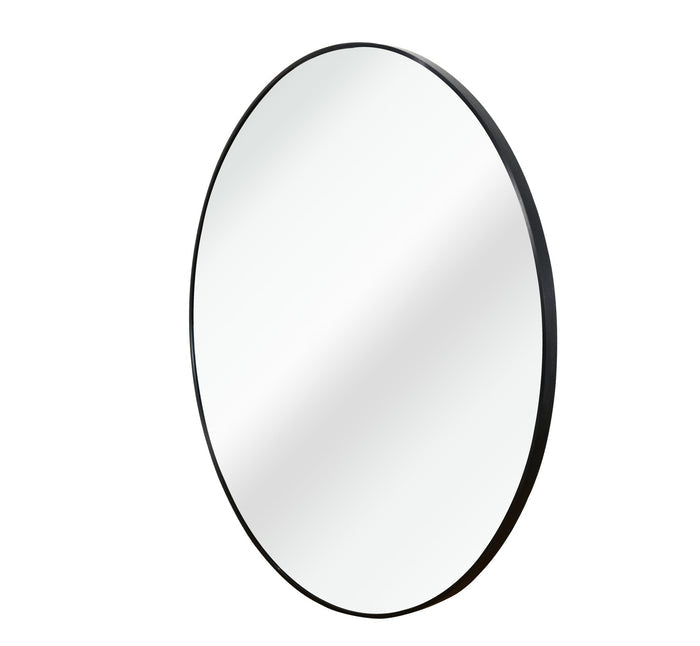 20" Black Aluminum Round Framed Bathroom Vanity Mirror