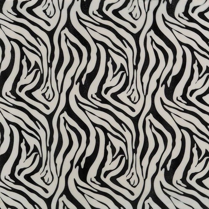 20" Black And White Zebra Iron And Resin Square Hanging Wall Tile