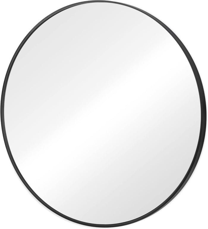 20" Black Metal Round Framed Bathroom Vanity Mirror