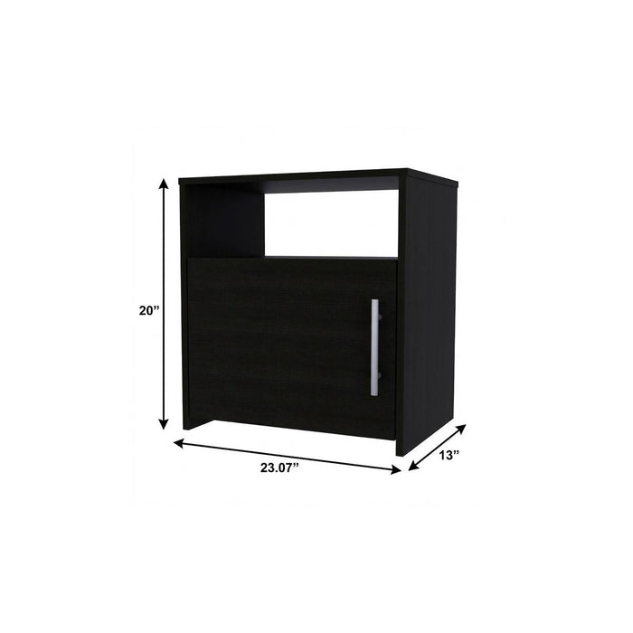 20" Black Wood Nightstand