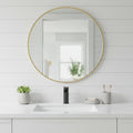 20" Gold Metal Round Framed Bathroom Vanity Mirror