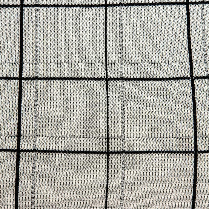 20" Gray Plaid Cotton Throw Pillow