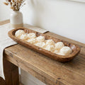20" Ivory Mahogany And Teakwood Scented Six Wick Candle In Brown Distressed Wood Oval Dough Bowl