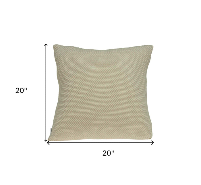 20" X 7" X 20" Beautiful Transitional Tan Pillow Cover With Poly Insert