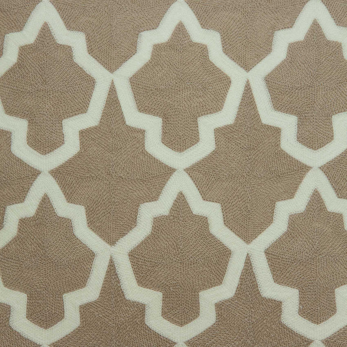 20" X 7" X 20" Transitional Beige And White Pillow Cover With Poly Insert