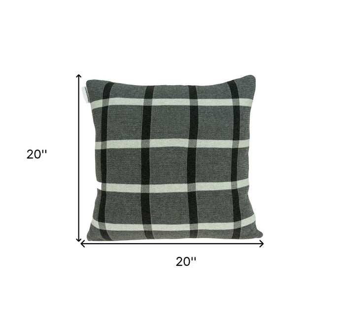 20" X 7" X 20" Transitional Gray Pillow Cover With Poly Insert