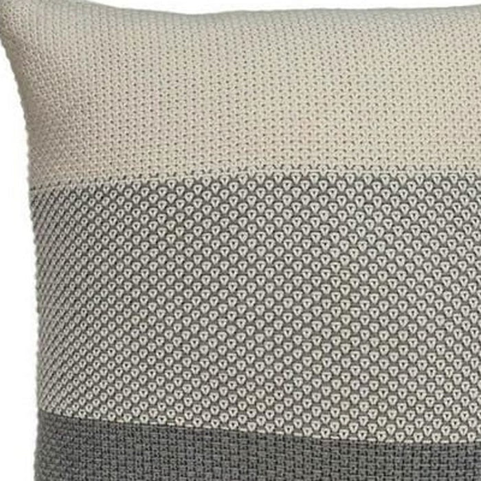 20" X 7" X 20" Transitional Tan Cotton Pillow Cover With Poly Insert