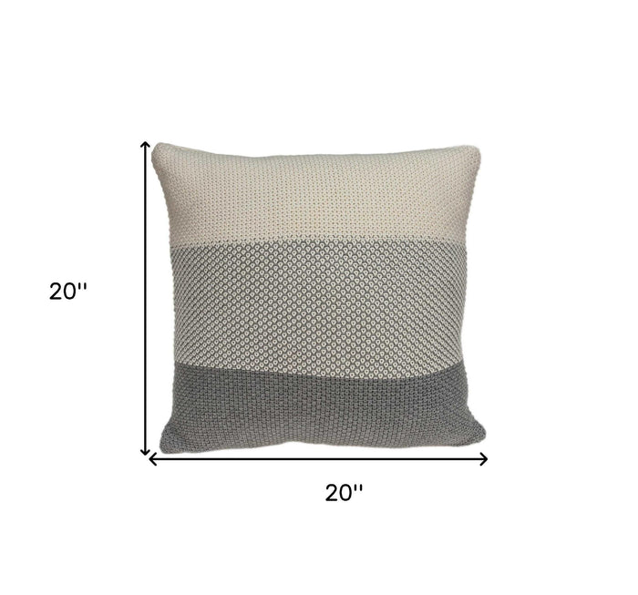20" X 7" X 20" Transitional Tan Cotton Pillow Cover With Poly Insert