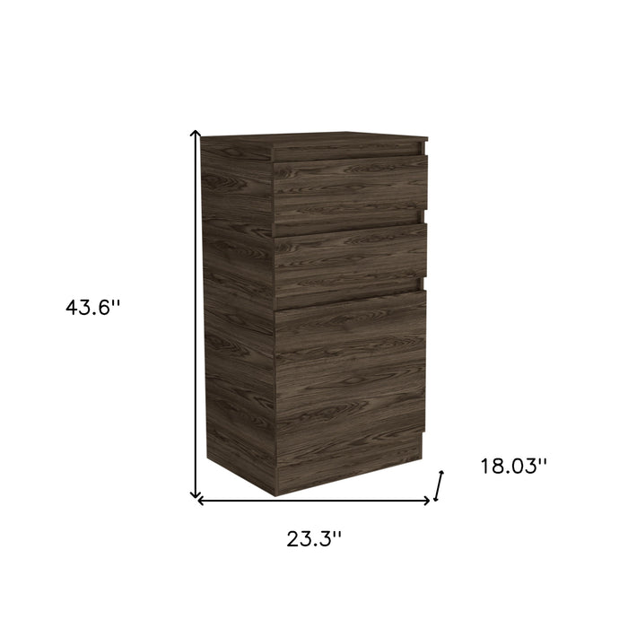 23" Brown Wood Two Drawer Dresser