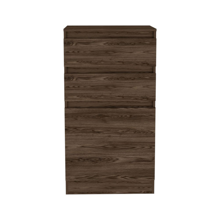 23" Dark Brown Wood Two Drawer Dresser