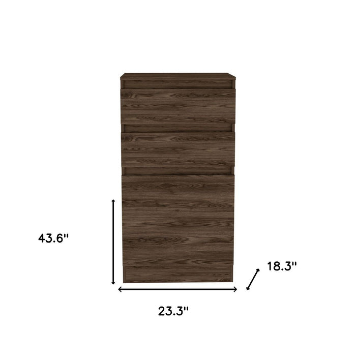 23" Dark Brown Wood Two Drawer Dresser