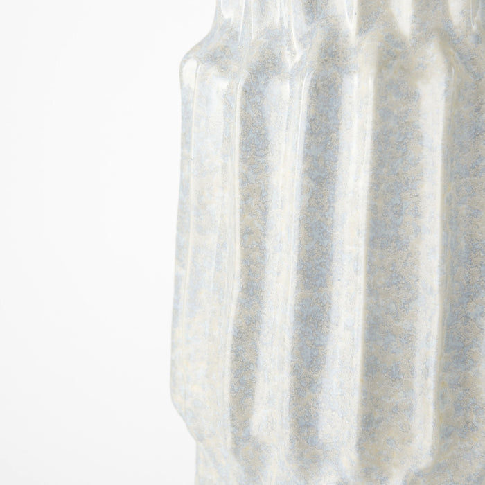 23" Gray Abstract Cylinder Ceramic Table Vase