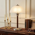 23" Silver Metal Standard Table Lamp With White Shade