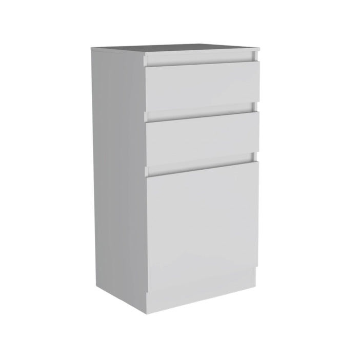 23" White Wood Two Drawer Dresser