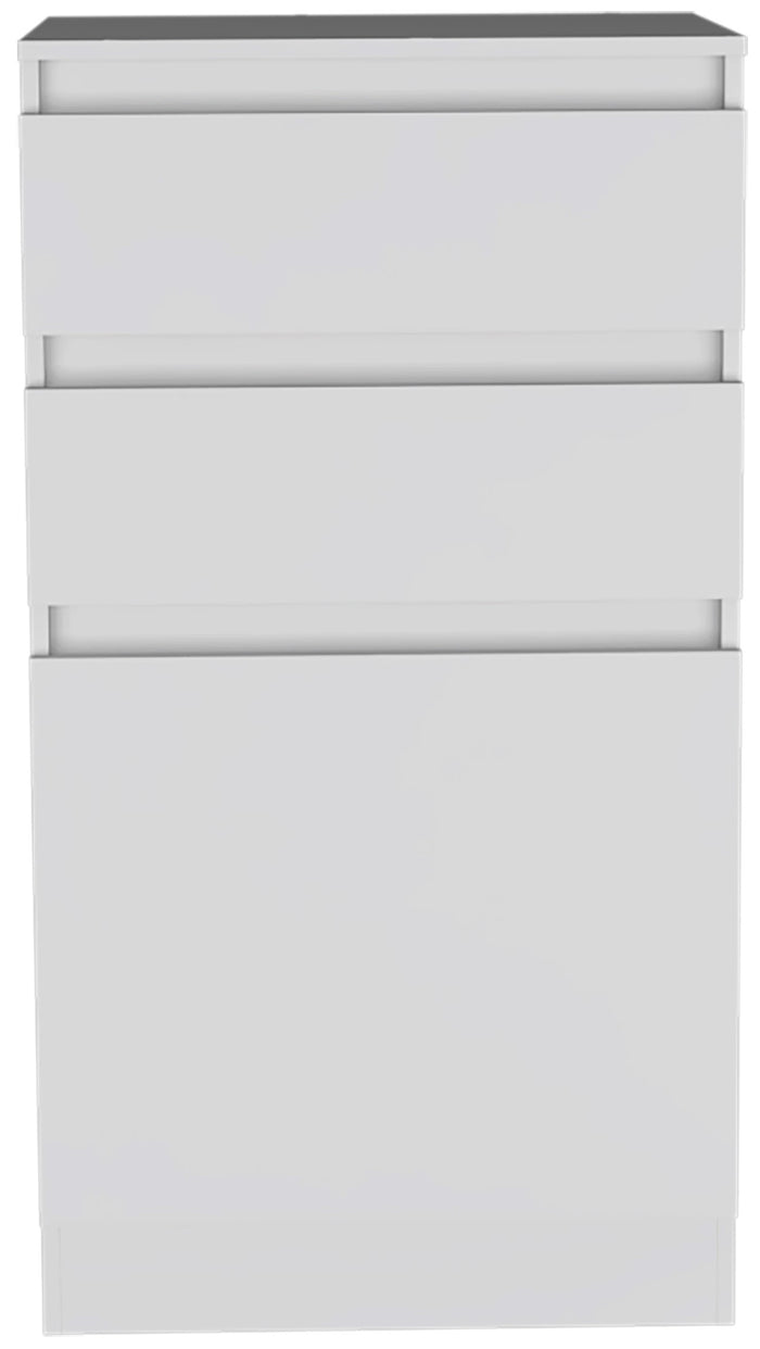 23" White Wood Two Drawer Dresser