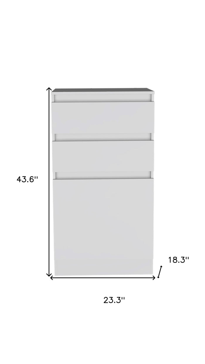 23" White Wood Two Drawer Dresser
