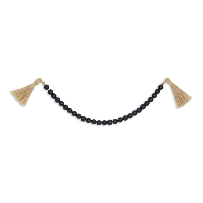 24" Dark Blue Wood Hand Painted Decorative Tassel