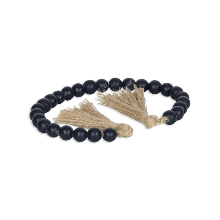 24" Dark Blue Wood Hand Painted Decorative Tassel