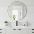 24" Gold Metal Round Framed Bathroom Vanity Mirror