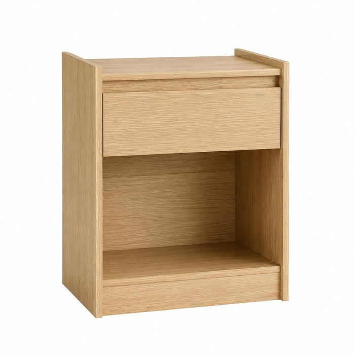 24" Oak Wood One Drawer Nightstand