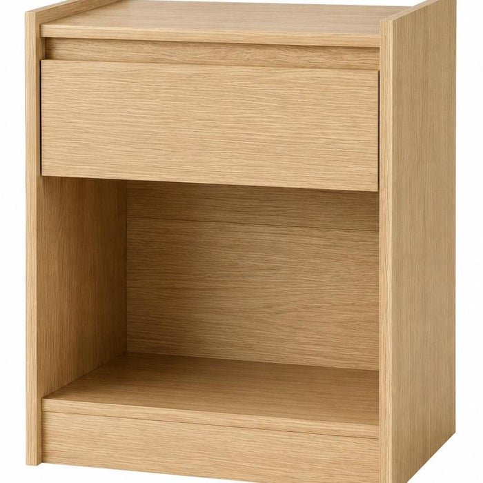 24" Oak Wood One Drawer Nightstand