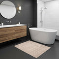 24" X 35" Beige Tone on Tone Polka Dot Turkish Cotton Bath Rug