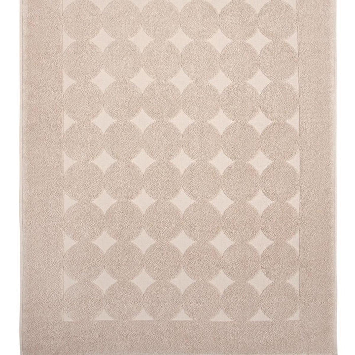 24" X 35" Beige Tone on Tone Polka Dot Turkish Cotton Bath Rug