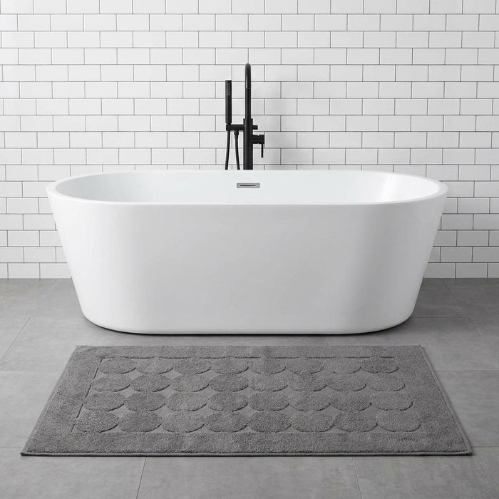 24" X 35" Dark Gray Tone on Tone Polka Dot Turkish Cotton Bath Rug
