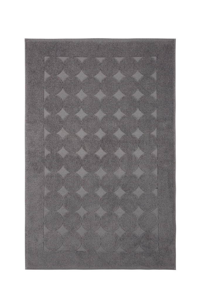 24" X 35" Dark Gray Tone on Tone Polka Dot Turkish Cotton Bath Rug