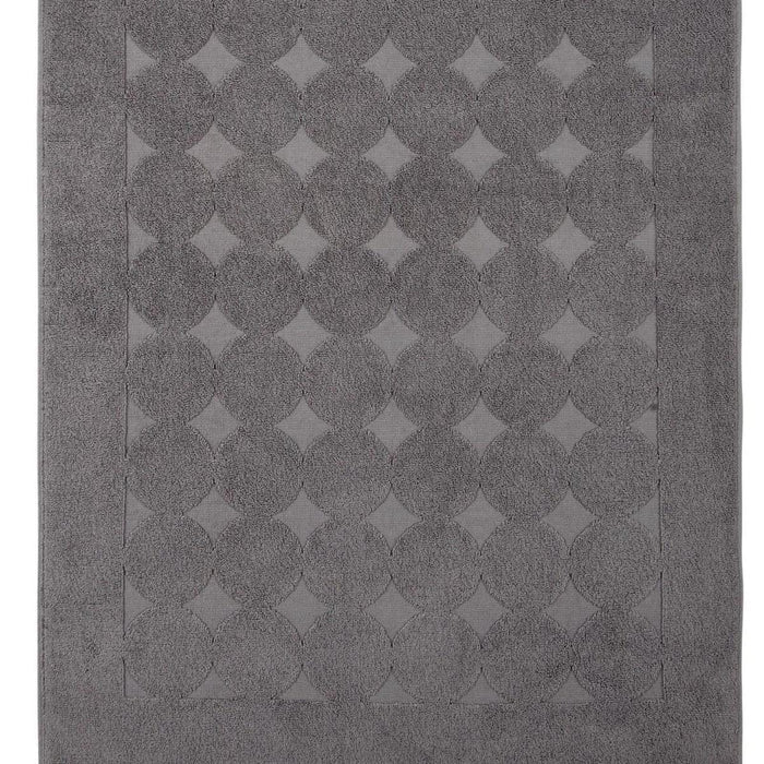 24" X 35" Dark Gray Tone on Tone Polka Dot Turkish Cotton Bath Rug