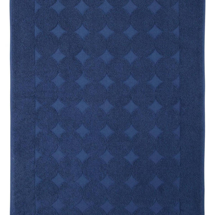 24" X 35" Navy Blue Tone on Tone Polka Dot Turkish Cotton Bath Rug