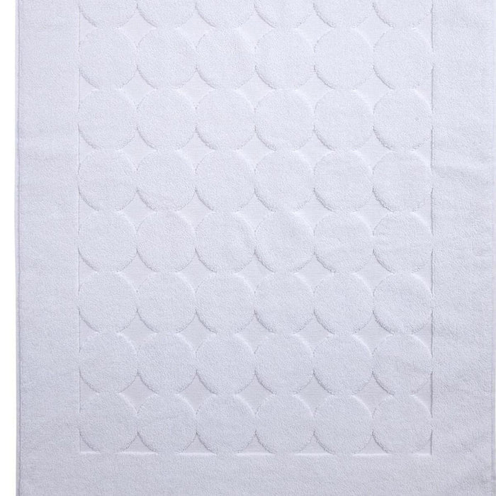 24" X 35" White Tone on Tone Polka Dot Turkish Cotton Bath Rug
