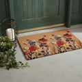 24" X 36" Natural Red and Yellow Coir Floral Outdoor Door Mat