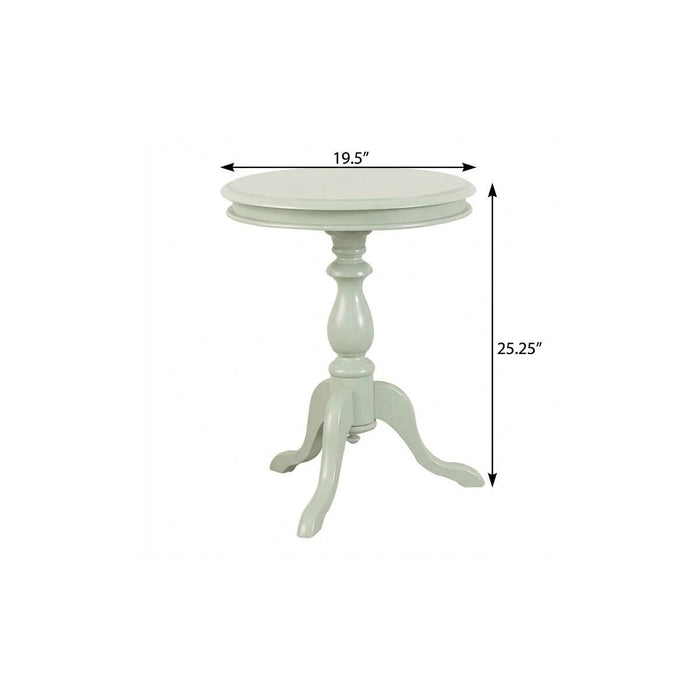 25" Antique Ivory Manufactured Wood Round End Table