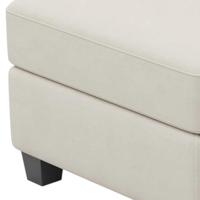 25" Beige And Black Velvet Ottoman With Storage