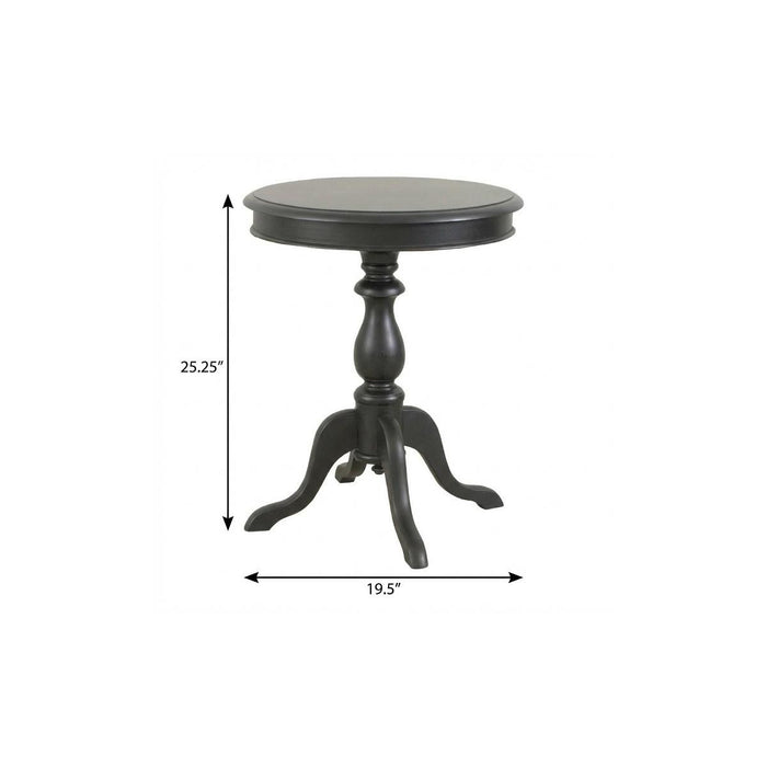 25" Black Manufactured Wood Round End Table