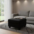 25" Black Velvet Ottoman With Storage