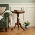 25" Dark Brown Manufactured Wood Round End Table