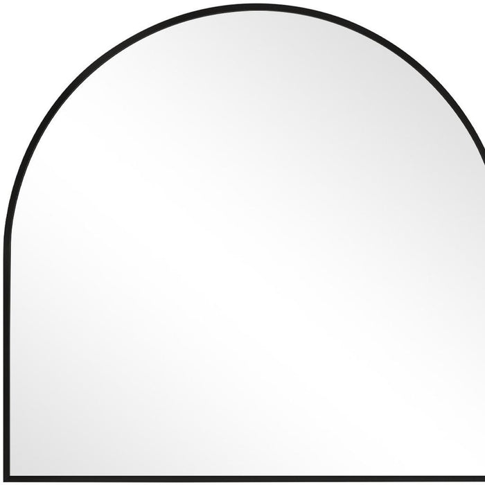 29" Black Metal Wide Arch Framed Bathroom Vanity Mirror